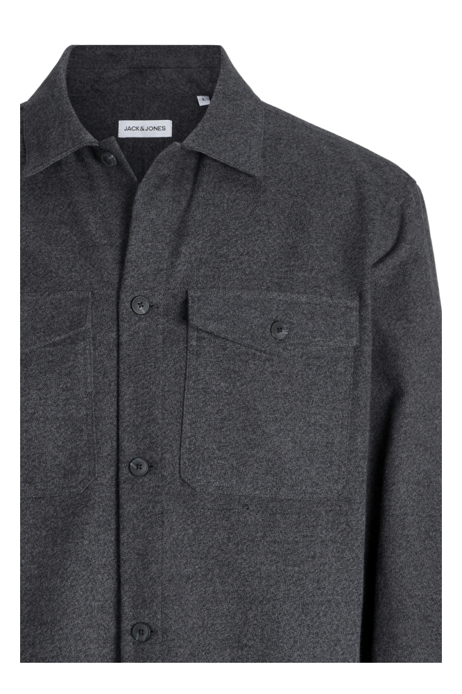 JJEPERFECT MELANGE OVERSHIRT LS SN 12278822 DARK GREY MELANGE